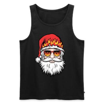 Weihnachtsmann Santa Claus Christmas Weihnachten - Männer Premium Bio Tank Top - Schwarz - Vorne - Michal (187cm)