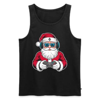 Weihnachtsmann Santa Claus Christmas Weihnachten - Männer Premium Bio Tank Top - Schwarz - Vorne - Michal (187cm)