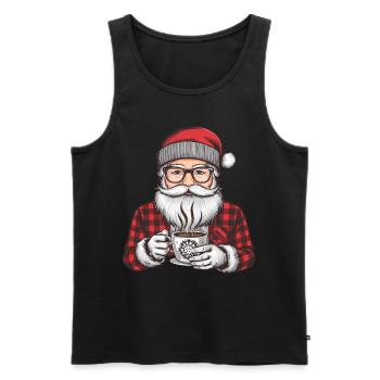 Weihnachtsmann Santa Claus Christmas Weihnachten - Männer Premium Bio Tank Top - Schwarz - Vorne - Michal (187cm)
