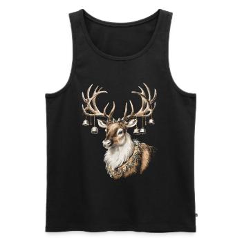 Rentier Reh Xmas Reindeer Christmas Weihnachten - Männer Premium Bio Tank Top - Schwarz - Vorne - Michal (187cm)