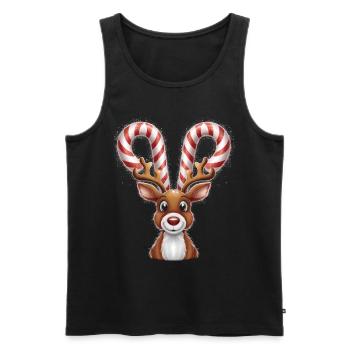 Reindeer Deer Xmas Reindeer Christmas Christmas - Men's Premium Organic Tank Top - black - Front - Michal (187cm)