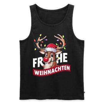 Rentier Reh Xmas Reindeer Christmas Weihnachten - Männer Premium Bio Tank Top - Schwarz - Vorne - Michal (187cm)