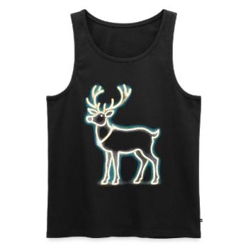 Rentier Reh Xmas Reindeer Christmas Weihnachten - Männer Premium Bio Tank Top - Schwarz - Vorne - Michal (187cm)
