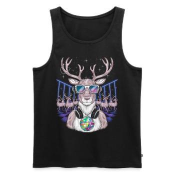 Reindeer Deer Xmas Reindeer Christmas Christmas - Men's Premium Organic Tank Top - black - Front - Michal (187cm)