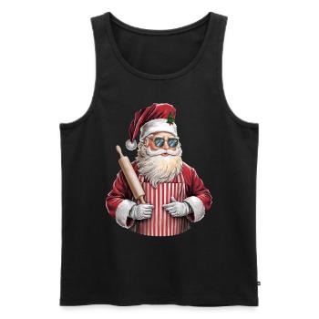 Weihnachtsmann Santa Claus Christmas Weihnachten - Männer Premium Bio Tank Top - Schwarz - Vorne - Michal (187cm)