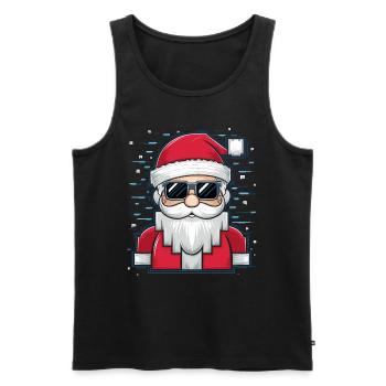 Weihnachtsmann Santa Claus Christmas Weihnachten - Männer Premium Bio Tank Top - Schwarz - Vorne - Michal (187cm)