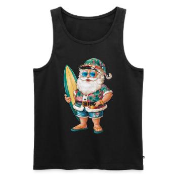 Weihnachtsmann Santa Claus Christmas Weihnachten - Männer Premium Bio Tank Top - Schwarz - Vorne - Michal (187cm)