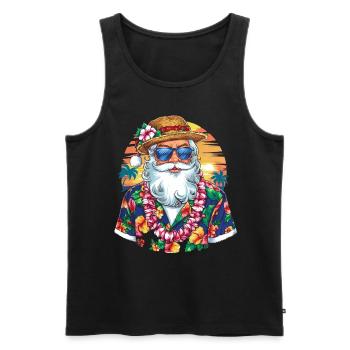 Weihnachtsmann Santa Claus Christmas Weihnachten - Männer Premium Bio Tank Top - Schwarz - Vorne - Michal (187cm)