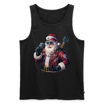 Weihnachtsmann Santa Claus Christmas Weihnachten - Männer Premium Bio Tank Top - Schwarz - Vorne - Michal (187cm)