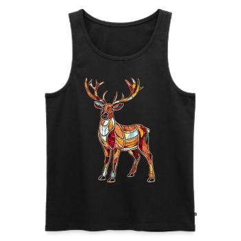 Rentier Reh Xmas Reindeer Christmas Weihnachten - Männer Premium Bio Tank Top - Schwarz - Vorne - Michal (187cm)