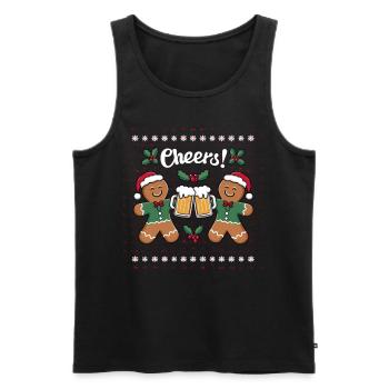 Bier Weihnachten Weihnachtsmann Xmas Christmas - Männer Premium Bio Tank Top - Schwarz - Vorne - Michal (187cm)