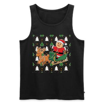 Weihnachten Weihnachtsmann Xmas Santa Christmas - Männer Premium Bio Tank Top - Schwarz - Vorne - Michal (187cm)