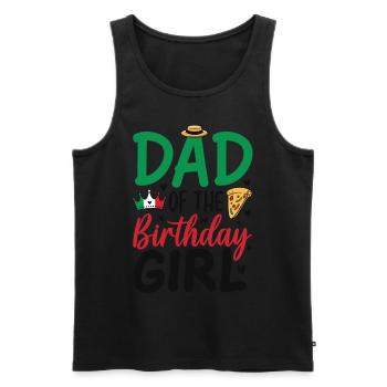 Papa de la fille d’anniversaire - Débardeur bio Premium Homme - noir - Devant - Michal (187cm)