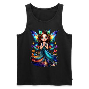 Bezaubernder Schmetterling Fee - Männer Premium Bio Tank Top - Schwarz - Vorne - AI Model Male 178 light (178cm)