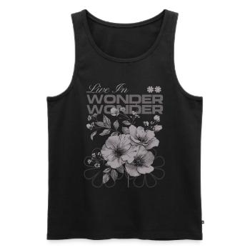 Live in Wonder Botanical Floral Art - Männer Premium Bio Tank Top - Schwarz - Vorne - AI Model Male 178 light (178cm)