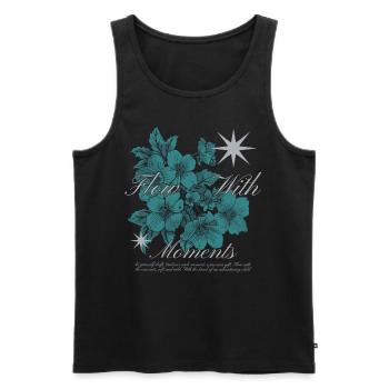 Flow with Moments Floral Art Design - Männer Premium Bio Tank Top - Schwarz - Vorne - Michal (187cm)