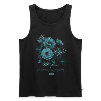 Moonlight Whispers Floral Art Design - Männer Premium Bio Tank Top - Schwarz - Vorne - AI Model Male 178 light (178cm)
