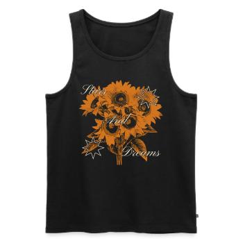 Stars and Dreams Sunflower Art Design - Men's Premium Organic Tank Top - black - Front - Michal (187cm)