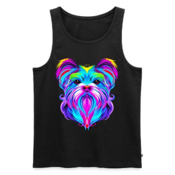 Malteser Hund Popart - Männer Premium Bio Tank Top - Schwarz - Vorne - Michal (187cm)