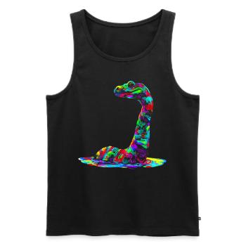 Nessie Plesiosaurier Loch Ness Monster Popart - Männer Premium Bio Tank Top - Schwarz - Vorne - AI Model Male 178 light (178cm)