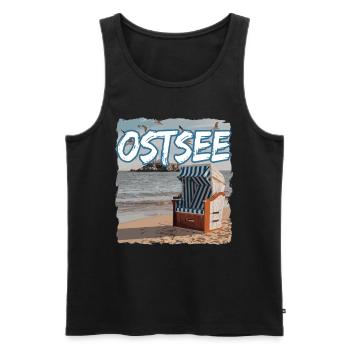 Ostsee Strandkorb - Männer Premium Bio Tank Top - Schwarz - Vorne - Michal (187cm)