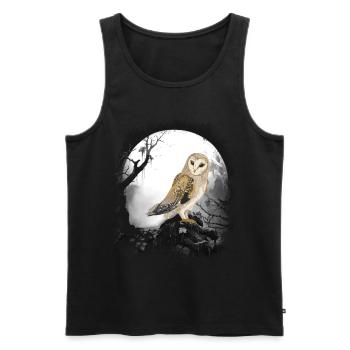 mystisch Eule Eulen Waldbewohner Märchen Kind - Männer Premium Bio Tank Top - Schwarz - Vorne - AI Model Male 178 light (178cm)