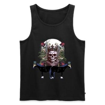 Mystique Halloween Fantômes Fantômes Cheval Roi - Débardeur bio Premium Homme - noir - Devant - AI Model Male 178 light (178cm)