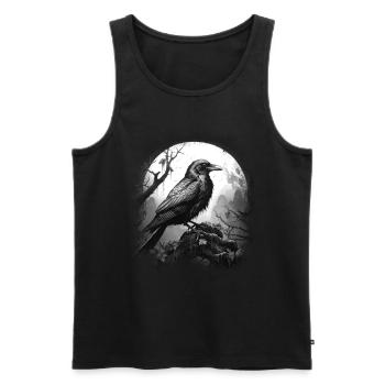 Halloween Raven Raven Crow Crow Bird Forest - Men's Premium Organic Tank Top - black - Front - Michal (187cm)