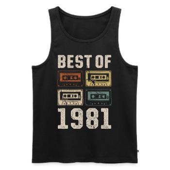 Le meilleur de la cassette d’anniversaire de 1981 - Débardeur bio Premium Homme - noir - Devant - Michal (187cm)