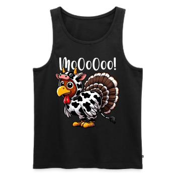 Funny Cow Turkey Thanksgiving Design - Men's Premium Organic Tank Top - black - Front - Michal (187cm)
