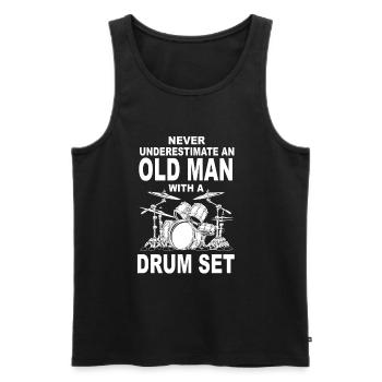 Drums Drums Drumstick Drummer Music Band Rock - Men's Premium Organic Tank Top - black - Front - Michal (187cm)