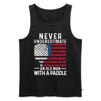 Pickleball Pickleballer USA Dink Paddle hobby - Débardeur bio Premium Homme - noir - Devant - AI Model Male 178 light (178cm)