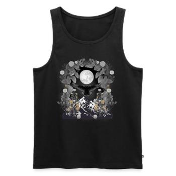 mystisch Rabe Raben Krähe Krähen Halloween Vogel - Männer Premium Bio Tank Top - Schwarz - Vorne - Michal (187cm)