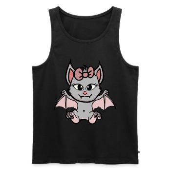 Kind Kinder Halloween Fledermaus Mädchen - Männer Premium Bio Tank Top - Schwarz - Vorne - Michal (187cm)