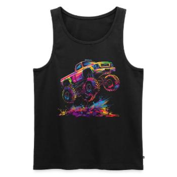 Monster Truck Off-Road Vehicle Popart - Men's Premium Organic Tank Top - black - Front - Michal (187cm)