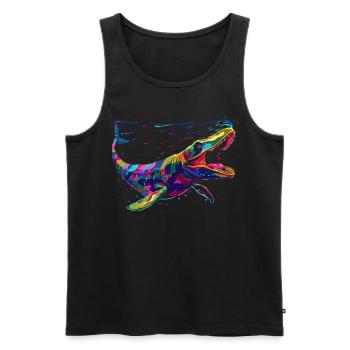 Mosasaurus Dinosaur Popart - Men's Premium Organic Tank Top - black - Front - Michal (187cm)
