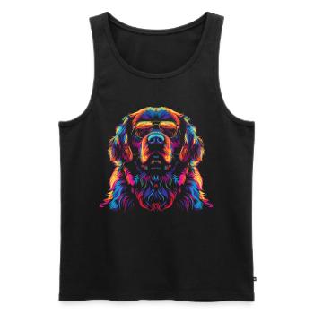 Newfoundland Dog Sunglasses Popart - Men's Premium Organic Tank Top - black - Front - Michal (187cm)