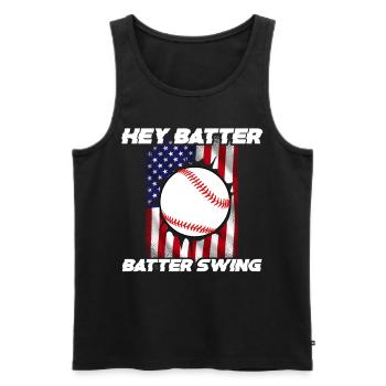 Baseball Sport Baseballspieler Pitcher Catcher USA - Männer Premium Bio Tank Top - Schwarz - Vorne - Michal (187cm)