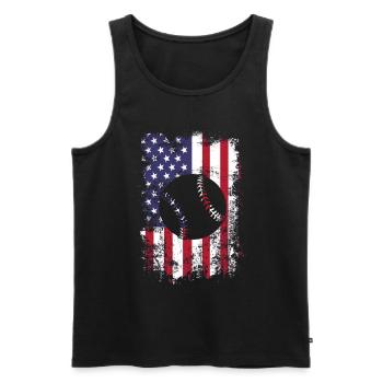 Baseball Sport Baseballspieler Pitcher Catcher USA - Männer Premium Bio Tank Top - Schwarz - Vorne - Michal (187cm)