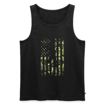 Baseball Sport Baseballspieler Pitcher Catcher USA - Männer Premium Bio Tank Top - Schwarz - Vorne - Michal (187cm)