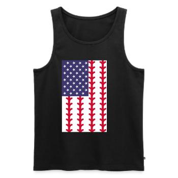 Baseball Sport Baseballspieler Pitcher Catcher USA - Männer Premium Bio Tank Top - Schwarz - Vorne - Michal (187cm)