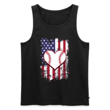 Baseball Sport Baseballspieler Pitcher Catcher USA - Männer Premium Bio Tank Top - Schwarz - Vorne - Michal (187cm)
