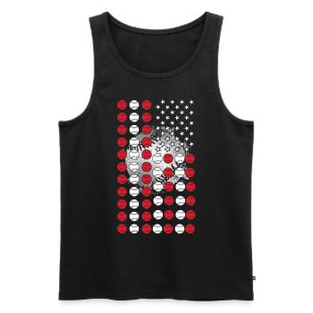 Baseball Sport Baseballspieler Pitcher Catcher USA - Männer Premium Bio Tank Top - Schwarz - Vorne - Michal (187cm)