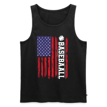 Baseball Sport Baseballspieler Pitcher Catcher USA - Männer Premium Bio Tank Top - Schwarz - Vorne - Michal (187cm)