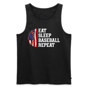 Baseball Sport Baseballspieler Pitcher Catcher USA - Männer Premium Bio Tank Top - Schwarz - Vorne - Michal (187cm)