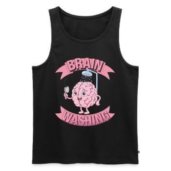 Gehirn Verstand Intelligenz Waschen für Leute - Männer Premium Bio Tank Top - Schwarz - Vorne - Michal (187cm)