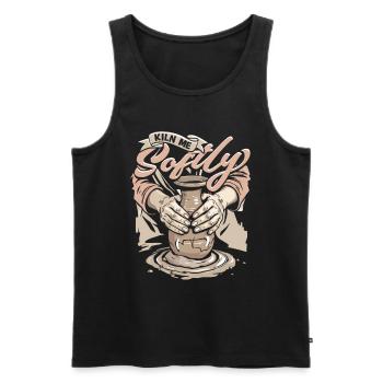 Pottery Pottery Pottery Kiln Me Softly - Men's Premium Organic Tank Top - black - Front - Michal (187cm)