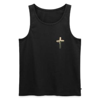 Jesus Christ Christian Christianity God Bible - Men's Premium Organic Tank Top - black - Front - AI Model Male 178 light (178cm)