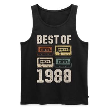 Le meilleur de 1988 Cassette d’anniversaire - Débardeur bio Premium Homme - noir - Devant - Michal (187cm)