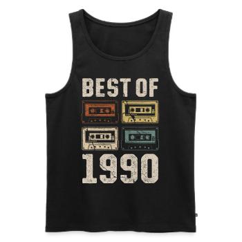 Best Of 1990 Geburtstag Kassette - Männer Premium Bio Tank Top - Schwarz - Vorne - Michal (187cm)